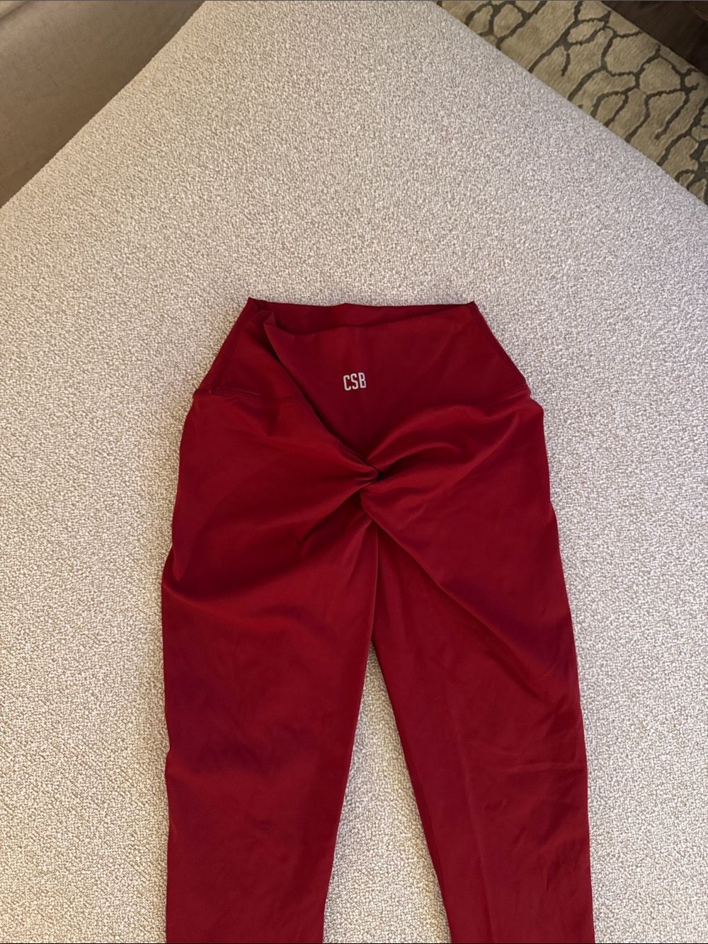 CSB Women's Red Twisted Front Leggings
